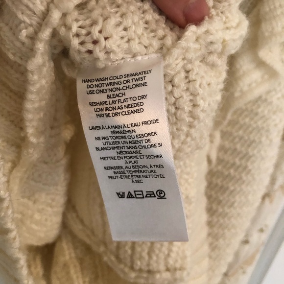 Anthropologie Cream Textured Sweater Vest Blouse combo Cream Cable Knit Sweater - Picture 8 of 9